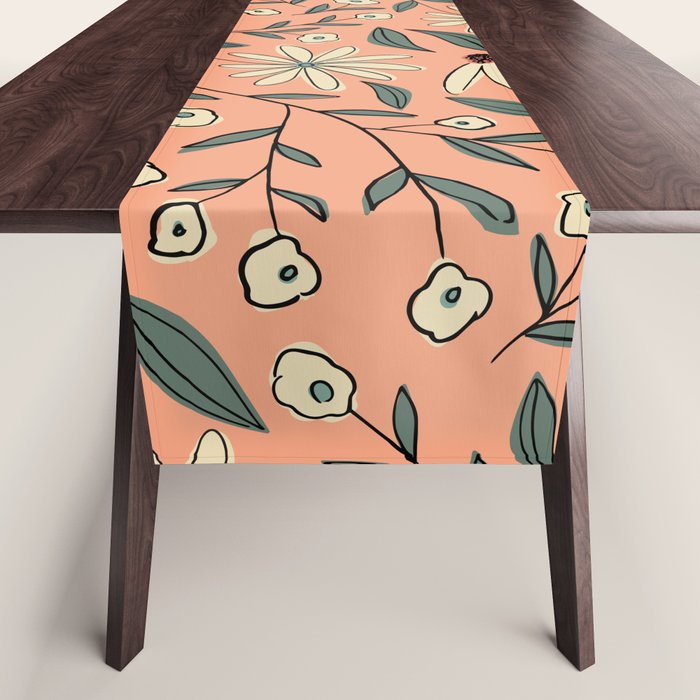 Vintage Floral Neutral - Peach Table Runner Gallery Image 1