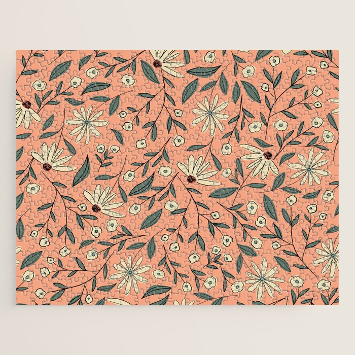 Vintage Floral Neutral - Peach Jigsaw Puzzle Gallery Image 1