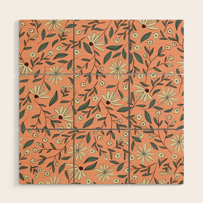 Vintage Floral Neutral - Peach Wood Wall Art Gallery Image 1