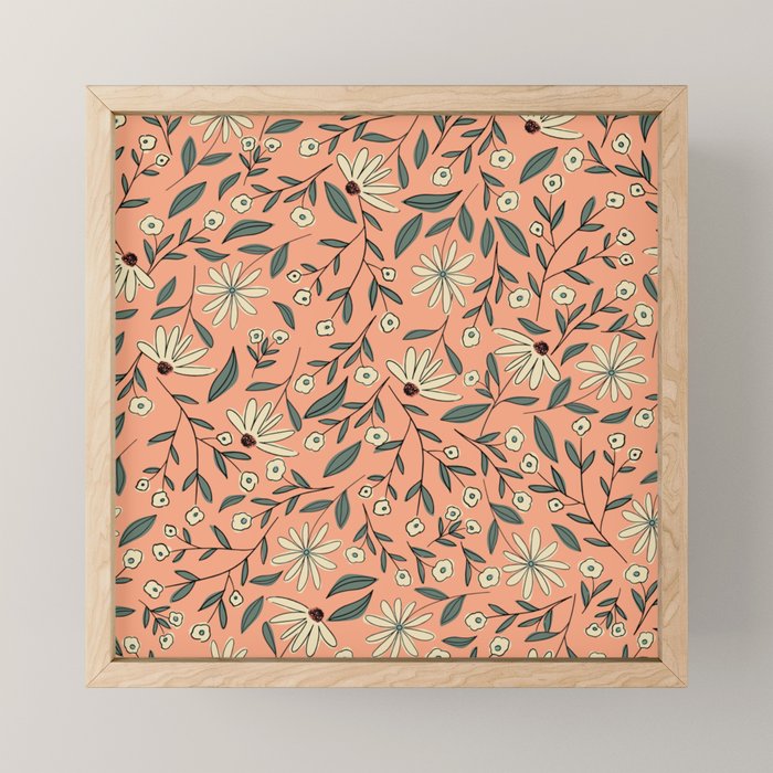 Vintage Floral Neutral - Peach Mini Art Print Gallery Image 1