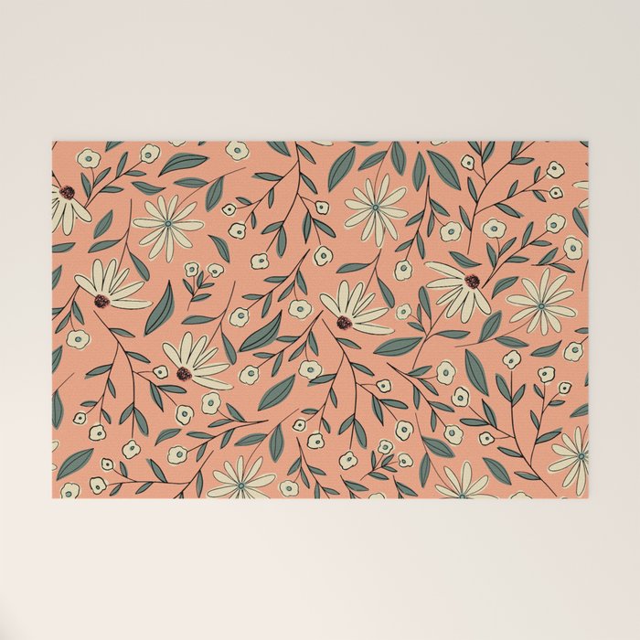 Vintage Floral Neutral - Peach Welcome Mat Gallery Image 1
