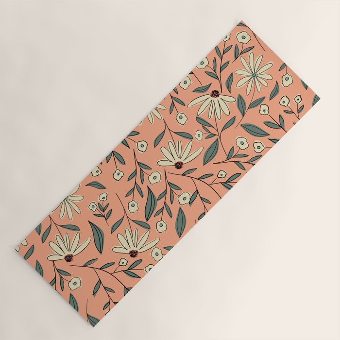 Vintage Floral Neutral - Peach Yoga Mat Gallery Image 1