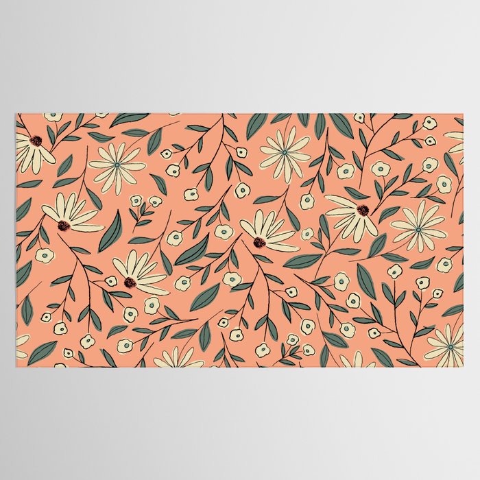 Vintage Floral Neutral - Peach Tablecloth Gallery Image 2