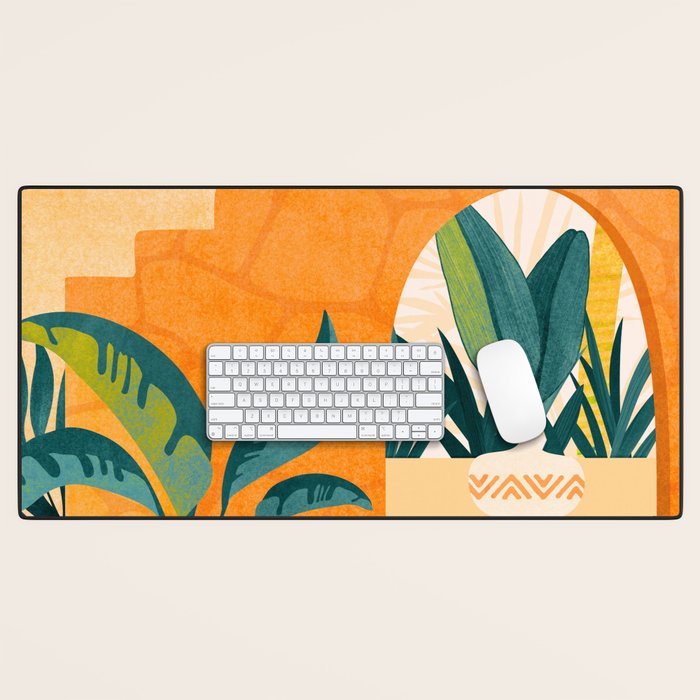 Wandering The Tropical Garden - Colorful Landscape Desk Mat Gallery Image 1