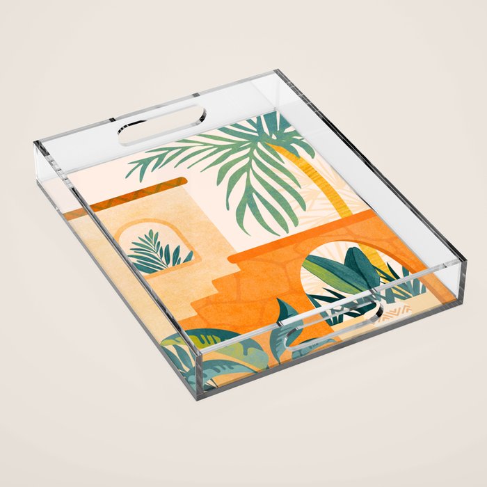 Wandering The Tropical Garden - Colorful Landscape Acrylic Tray Gallery Image 1
