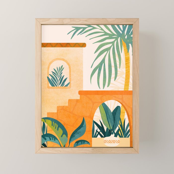 Wandering The Tropical Garden - Colorful Landscape Mini Art Print Gallery Image 1
