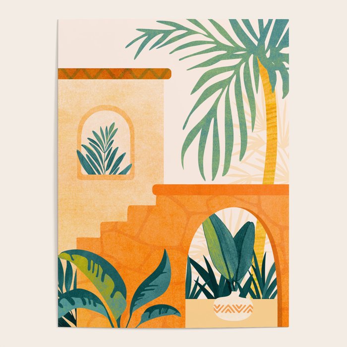 Wandering The Tropical Garden - Colorful Landscape Poster Gallery Image 1