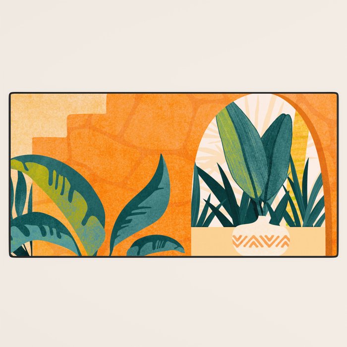 Wandering The Tropical Garden - Colorful Landscape Desk Mat Gallery Image 3