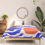 Blue and Orange Abstract Leaf Comforter Gallery Image 3