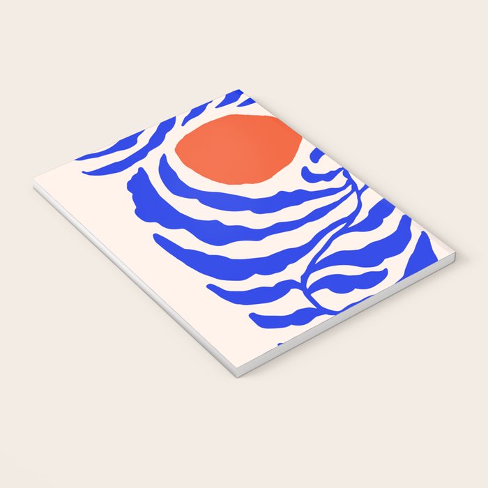 Blue and Orange Abstract Leaf Notebook Gallery Image 3