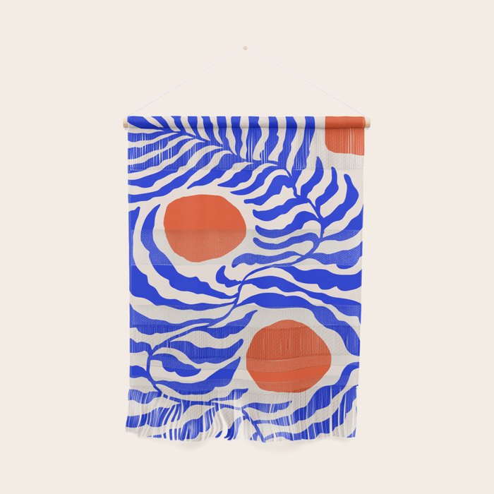 Blue and Orange Abstract Leaf Wall Hanging Gallery Image 1