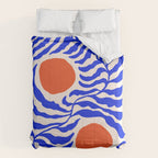 Blue and Orange Abstract Leaf Comforter Gallery Image 6
