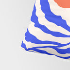 Blue and Orange Abstract Leaf Pillow Sham Gallery Image 4