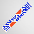 Blue and Orange Abstract Leaf Table Runner Gallery Image 3
