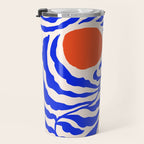 Blue and Orange Abstract Leaf Travel Mug Gallery Image 3