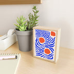 Blue and Orange Abstract Leaf Mini Art Print Gallery Image 2