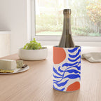 Blue and Orange Abstract Leaf Wine Chiller Gallery Image 4