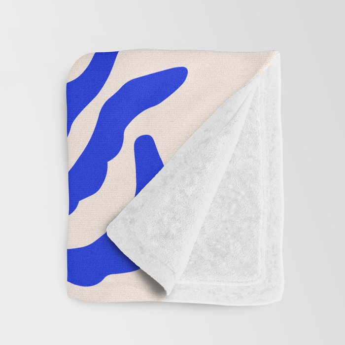 Blue and Orange Abstract Leaf Throw Blanket Gallery Image 3