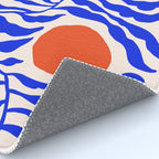 Blue and Orange Abstract Leaf Rug Gallery Image 4
