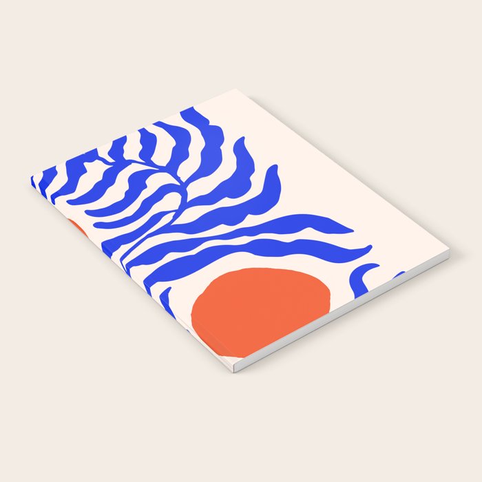 Blue and Orange Abstract Leaf Notebook Gallery Image 2