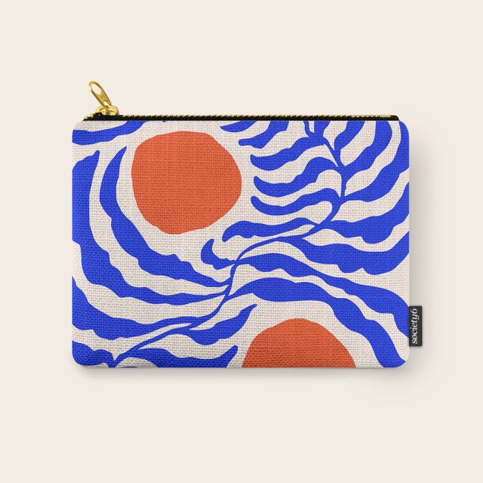 Blue and Orange Abstract Leaf Carry All Pouch Gallery Image 1