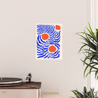 Blue and Orange Abstract Leaf Poster Gallery Image 2