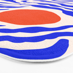 Blue and Orange Abstract Leaf Bath Mat Gallery Image 3