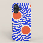 Blue and Orange Abstract Leaf iPhone Case Gallery Image 1