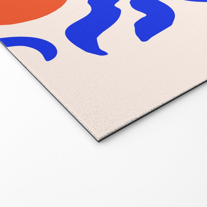 Blue and Orange Abstract Leaf Welcome Mat Gallery Image 2