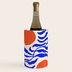 Blue and Orange Abstract Leaf Wine Chiller Gallery Image 1
