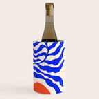 Blue and Orange Abstract Leaf Wine Chiller Gallery Image 3