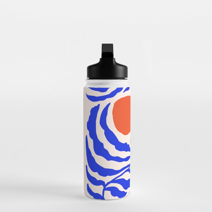 Blue and Orange Abstract Leaf Water Bottle Gallery Image 3