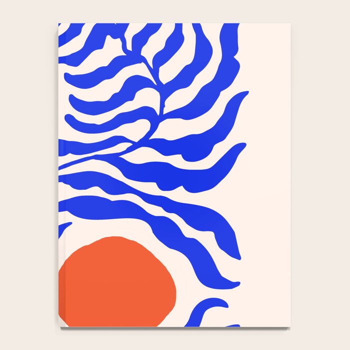 Blue and Orange Abstract Leaf Notebook Gallery Image 4