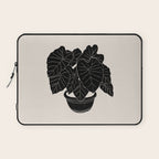 Black & White Plants / Elephant Ear Laptop Sleeve Gallery Image 1
