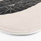 Black & White Plants / Elephant Ear Bath Mat Gallery Image 3