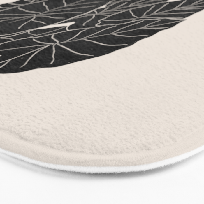 Black & White Plants / Elephant Ear Bath Mat Gallery Image 3