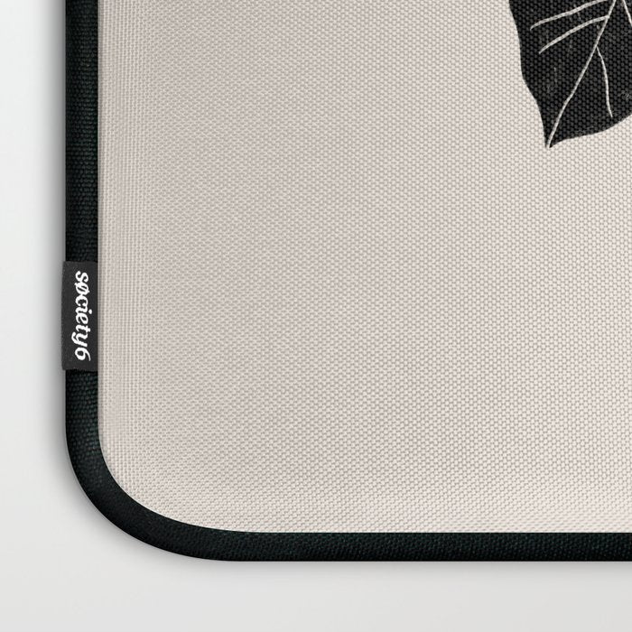 Black & White Plants / Elephant Ear Laptop Sleeve Gallery Image 3