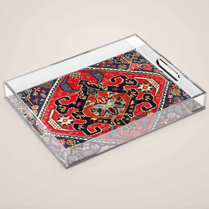 Qashqaâi Antique Fars Persian Bag Face Print Acrylic Tray Gallery Image 1