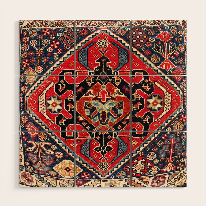 Qashqaâi Antique Fars Persian Bag Face Print Wood Wall Art Gallery Image 1