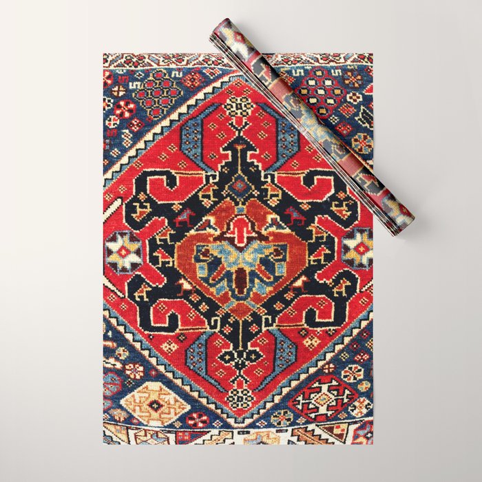 Qashqaâi Antique Fars Persian Bag Face Print Wrapping Paper Gallery Image 1