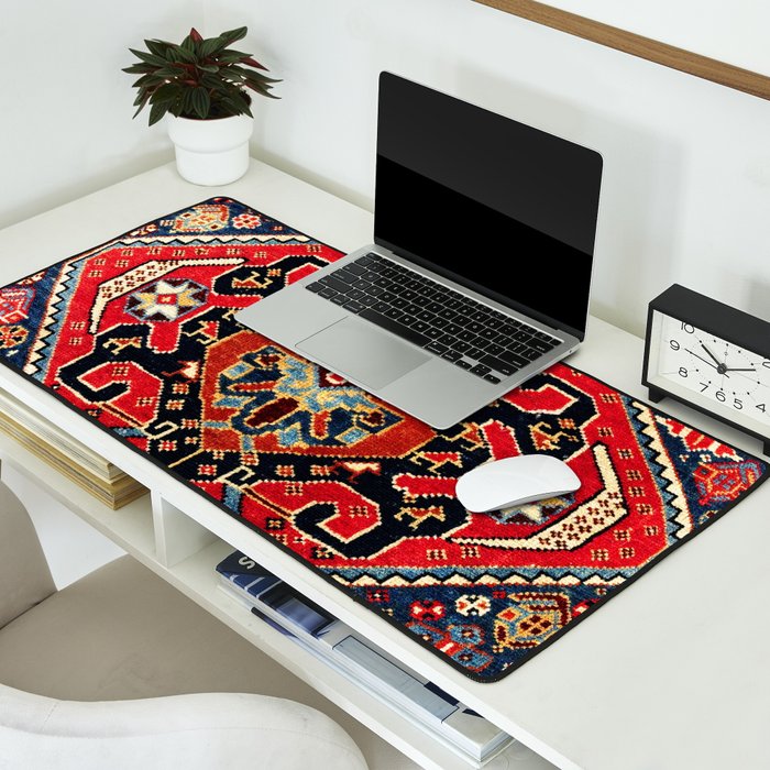 Qashqaâi Antique Fars Persian Bag Face Print Desk Mat Gallery Image 2