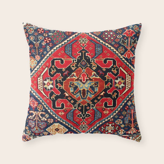 Qashqaâi Antique Fars Persian Bag Face Print Throw Pillow Gallery Image 6
