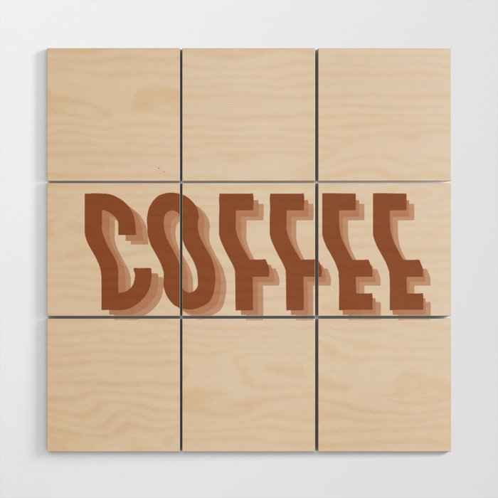 Coffee typography  Wood Wall Art Gallery Image 1