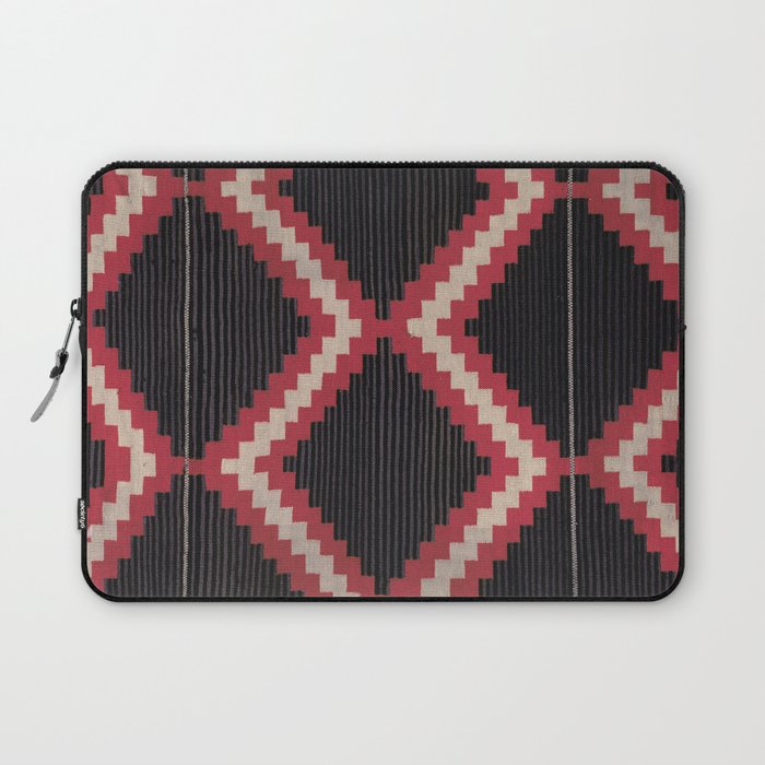 Red and White Moqui Stripe Southwest Navajo Rug Laptop Sleeve Gallery Image 1