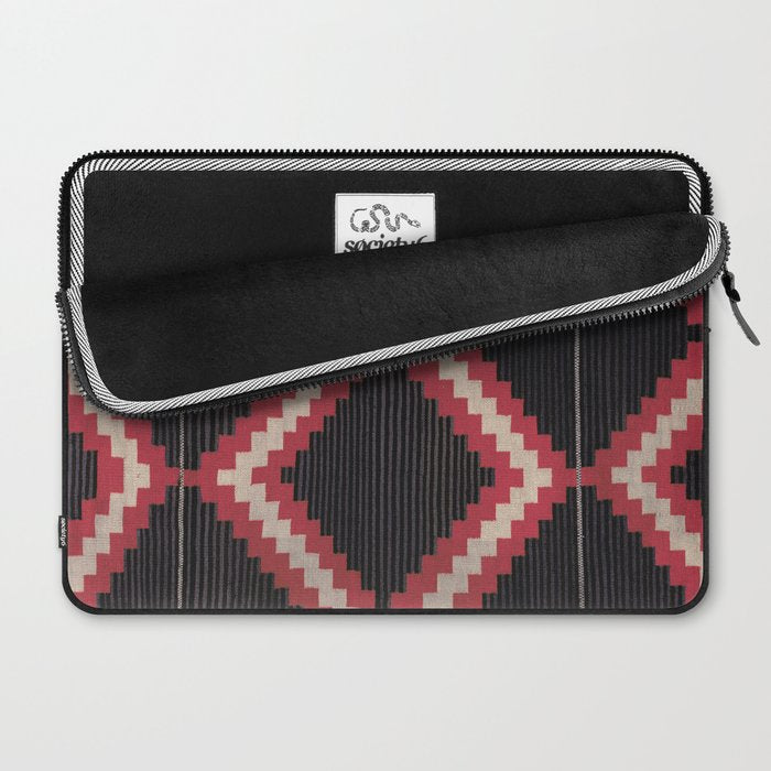 Red and White Moqui Stripe Southwest Navajo Rug Laptop Sleeve Gallery Image 2