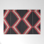 Red and White Moqui Stripe Southwest Navajo Rug Welcome Mat Gallery Image 1