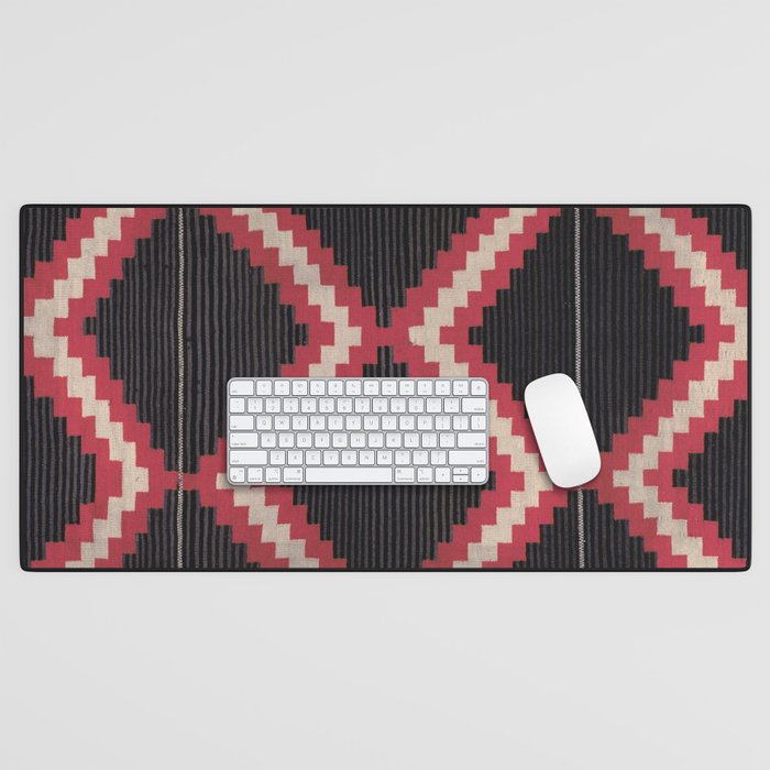 Red and White Moqui Stripe Southwest Navajo Rug Desk Mat Gallery Image 1
