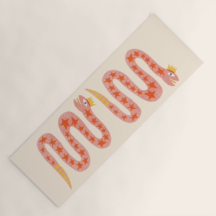 Abstraction_LITTLE_KING_COBRA_SNAKE_CUTE_ADORABLE_POP_ART_0916A Yoga Mat Gallery Image 1