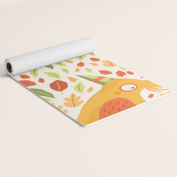 Autumn bird and leaves Yoga Mat Gallery Image 2