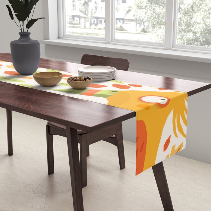 Autumn bird and leaves Table Runner Gallery Image 2